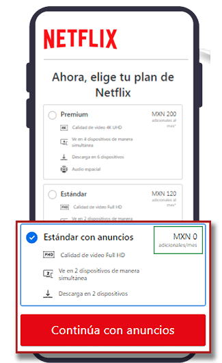 Paso 4 Selecciona tu plan